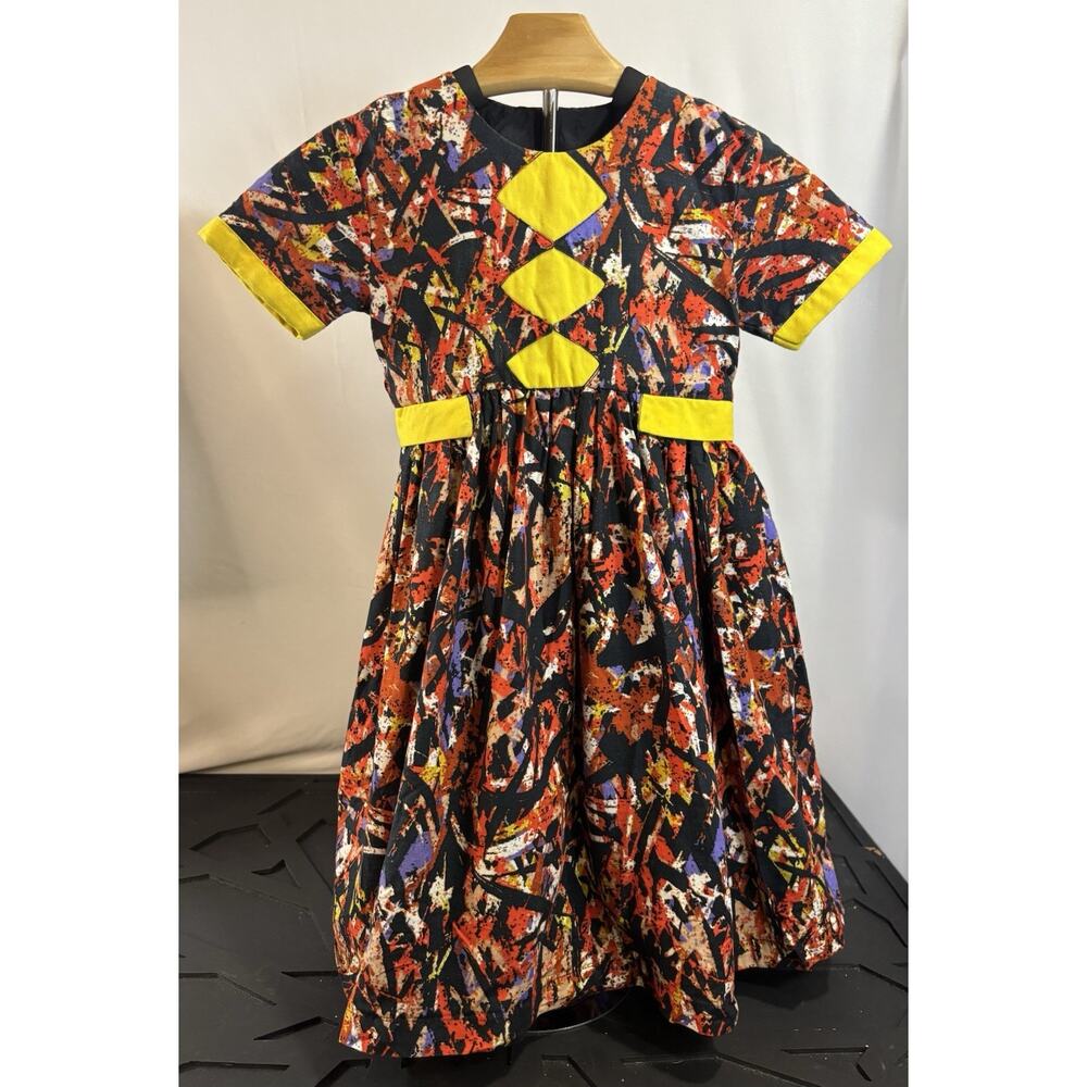Little‎ Weavers Girls 6 Dress Abstract Art Print Fit Flare Lined Premium Quality